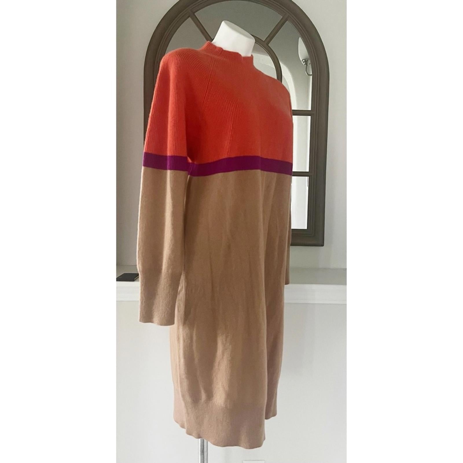 LUSSO 100% Cashmere Mock Neck Sweater Dress Size XL New w/Tag
