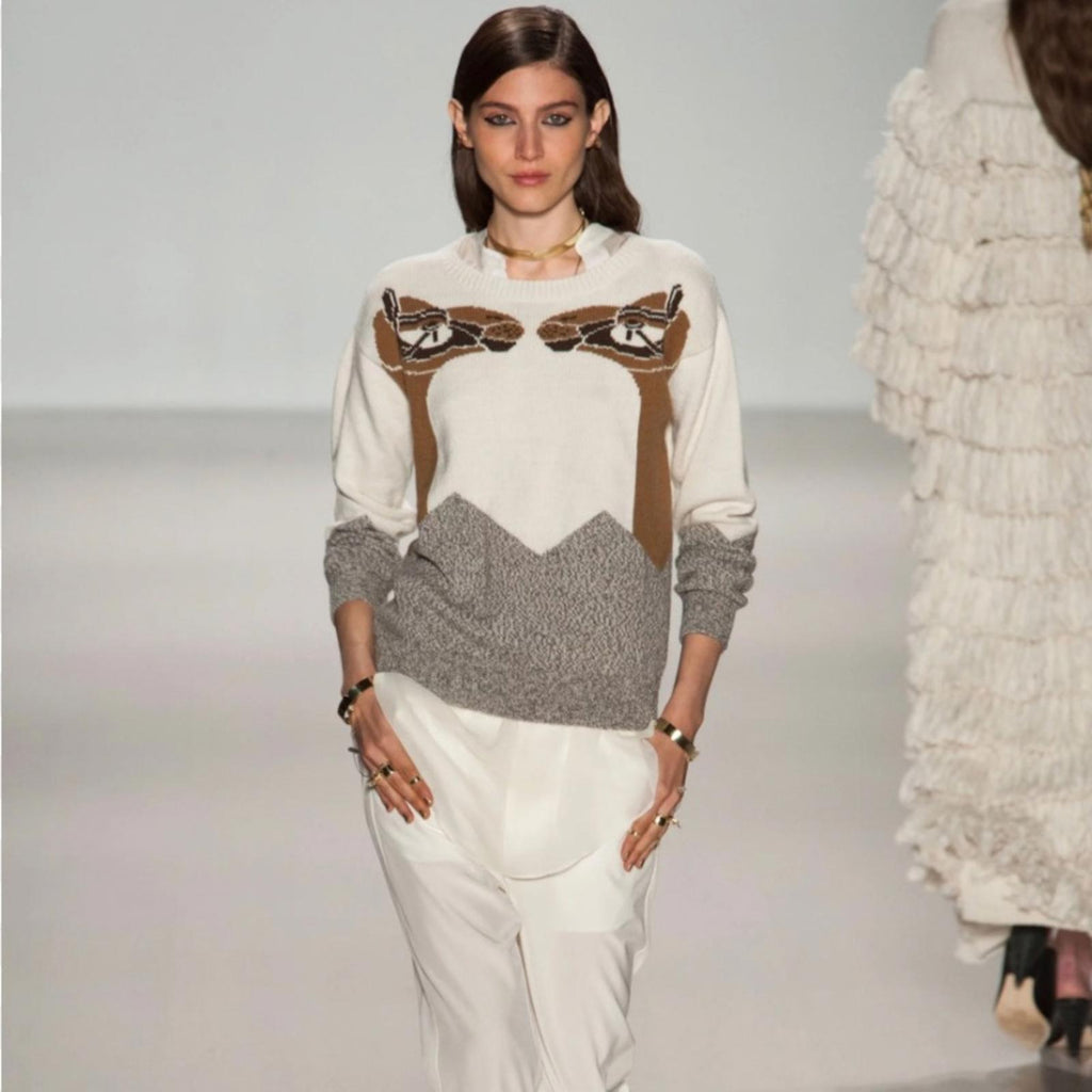 Mara Hoffmann Pullover in Oatmeal Crewneck Sweater Size S Retail $336 (SOLD OUT)