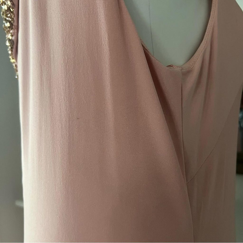 Mac Duggal Beaded Drop Shoulder Jersey Gown, Size 12 New with Tag