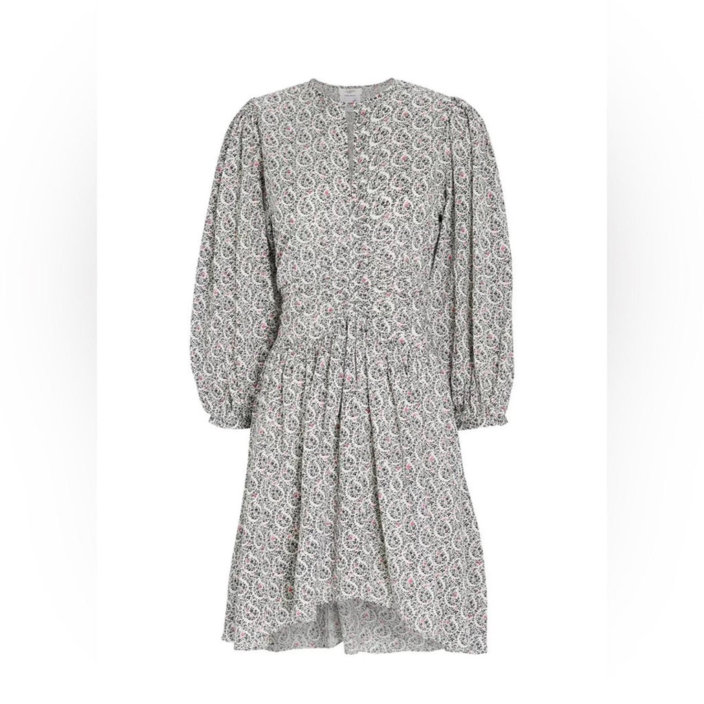 Étoile Isabel Marant Marili Ruched Blouson-Sleeve Dress, Size US4|FR34 New w/Tag