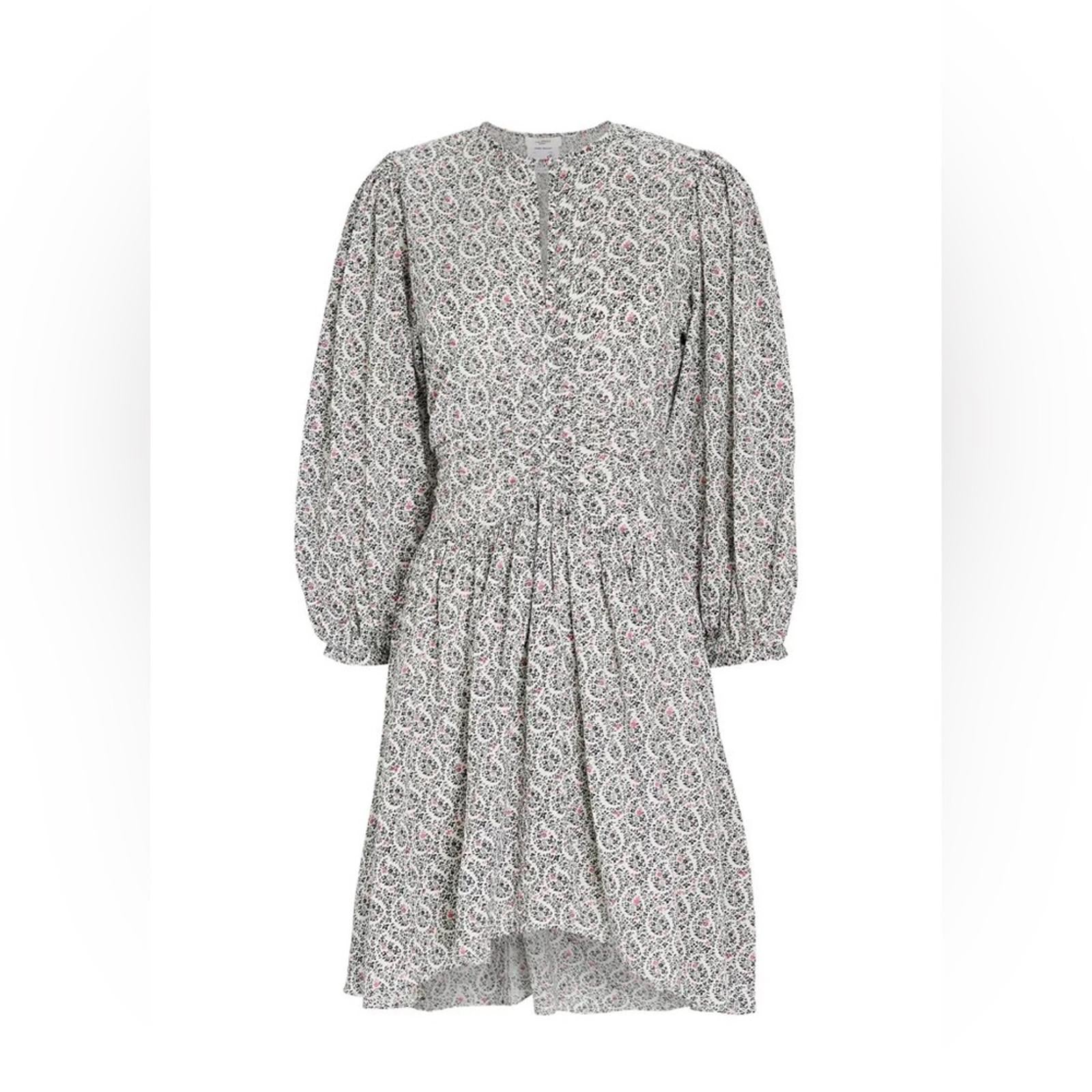 Étoile Isabel Marant Marili Ruched Blouson-Sleeve Dress, Size US4|FR34 New w/Tag