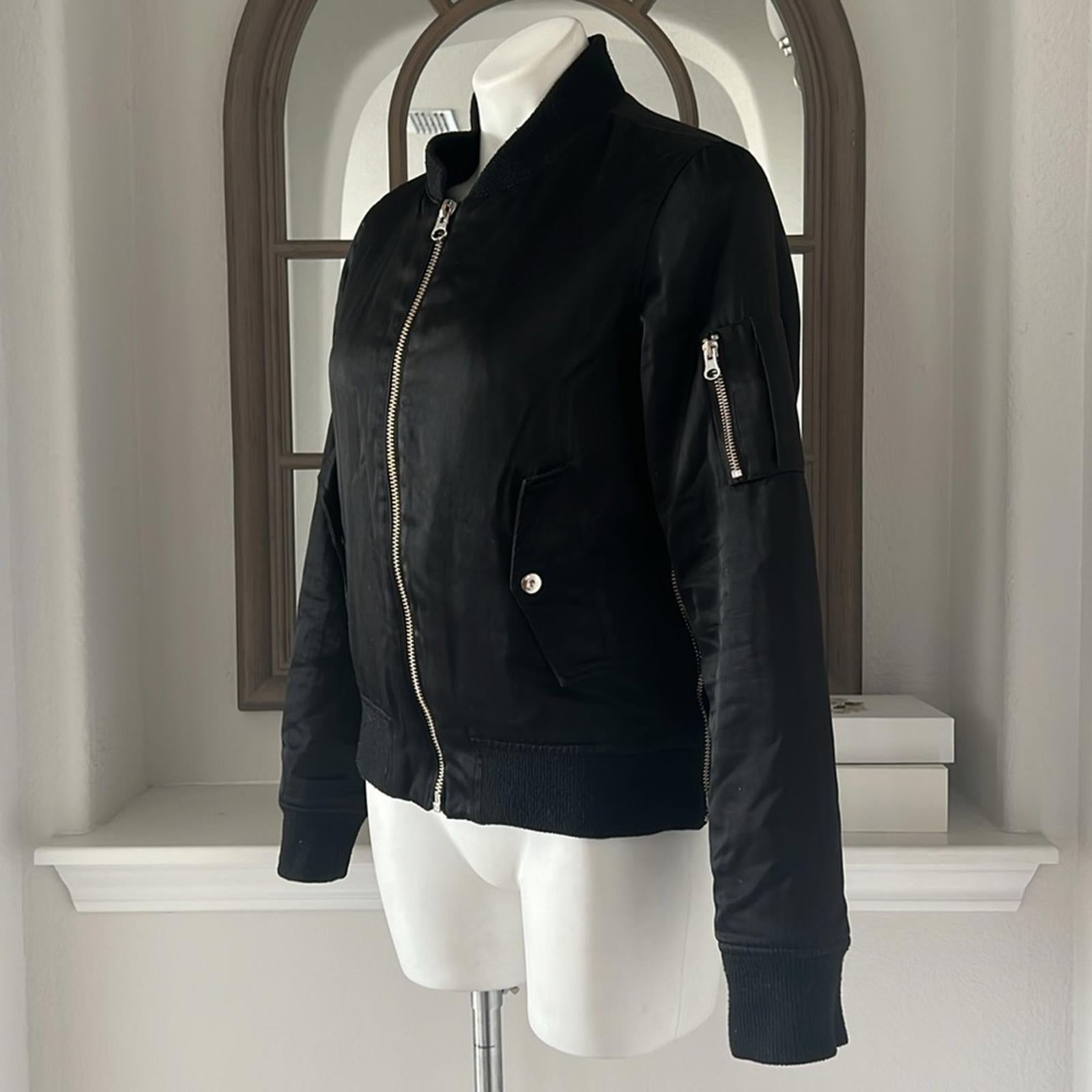 Maje Bart Bomber Jacket in Black, Size EU 40 (US M), Preloved