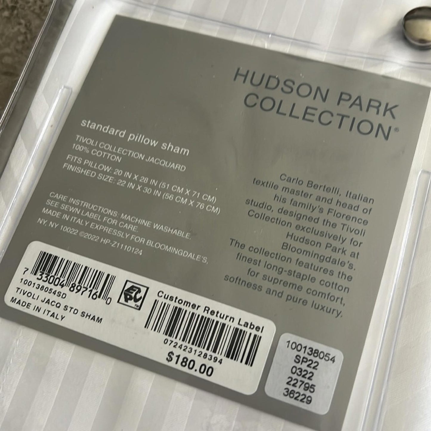 3-Pc Hudson Park Collection Italian Tivoli Jacquard Duvet + 2Shams Sz Queen $855
