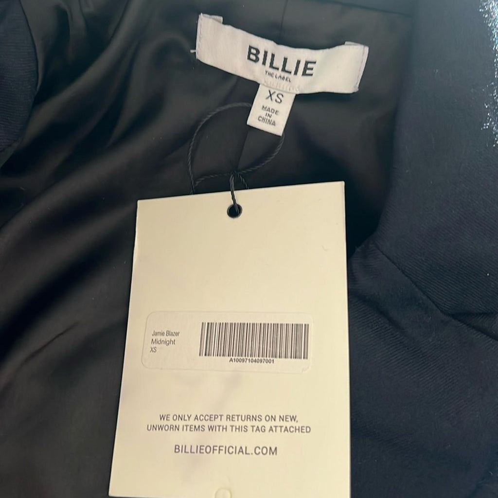 Billie the Label Jamie Blazer in Midnight, Size XS NEW w/Tag