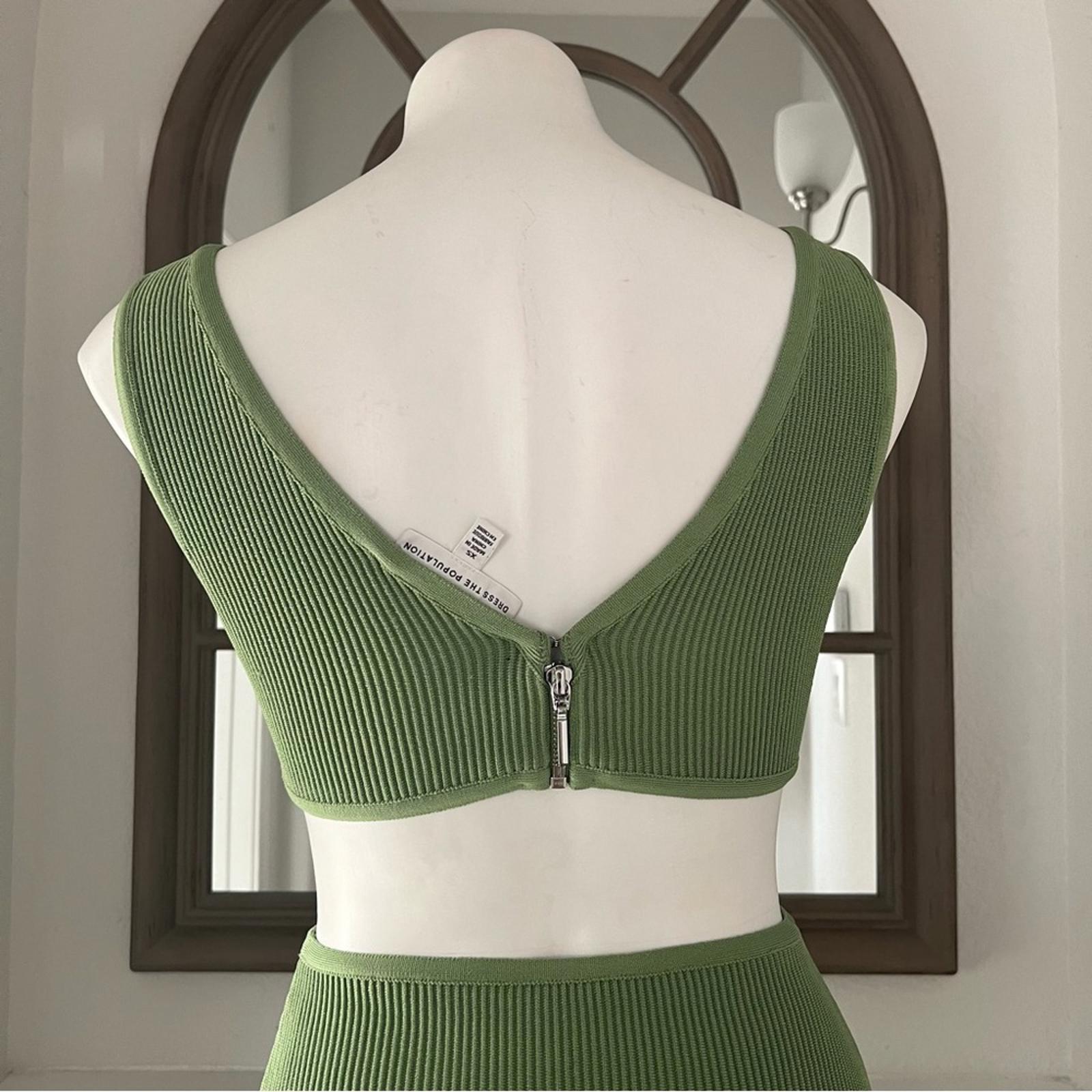 Dress the Population Cut-Out Ribbed Knit Dress, Green Size XS New w/o Tag