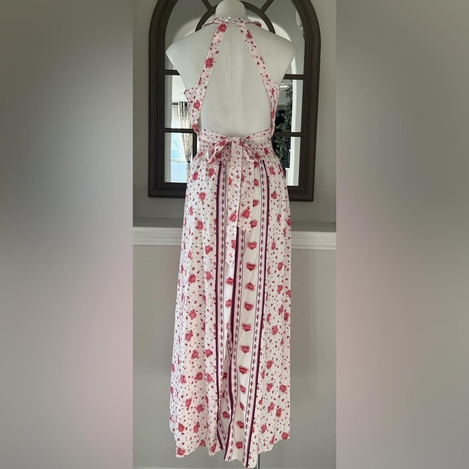 To My Lovers Sleeveless Backless Maxi Halter Dress in Pink, Size S NWT $210