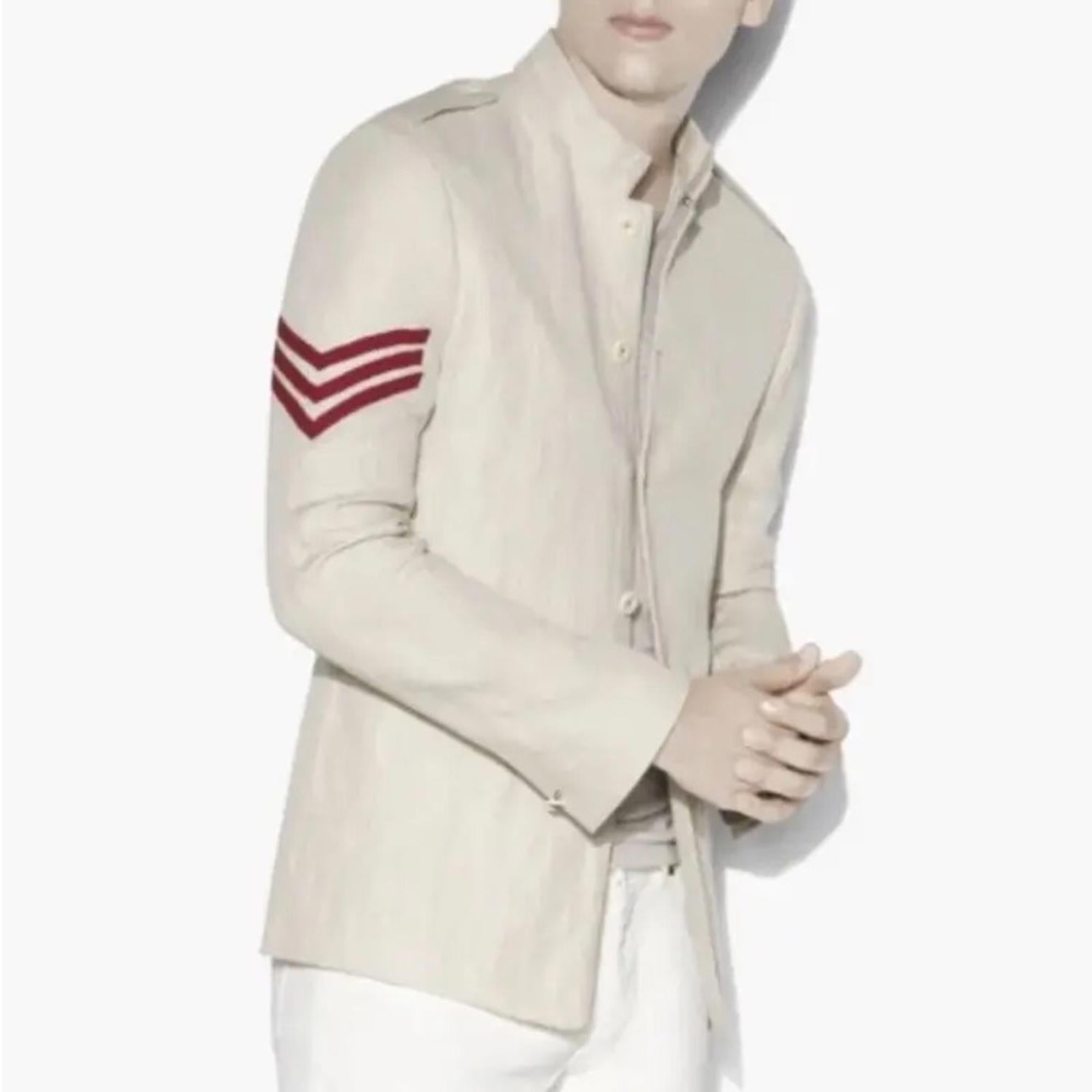 John Varvatos Slim Fit Cotter Ring Button Military Jacket, Size 50 NEW $1,298