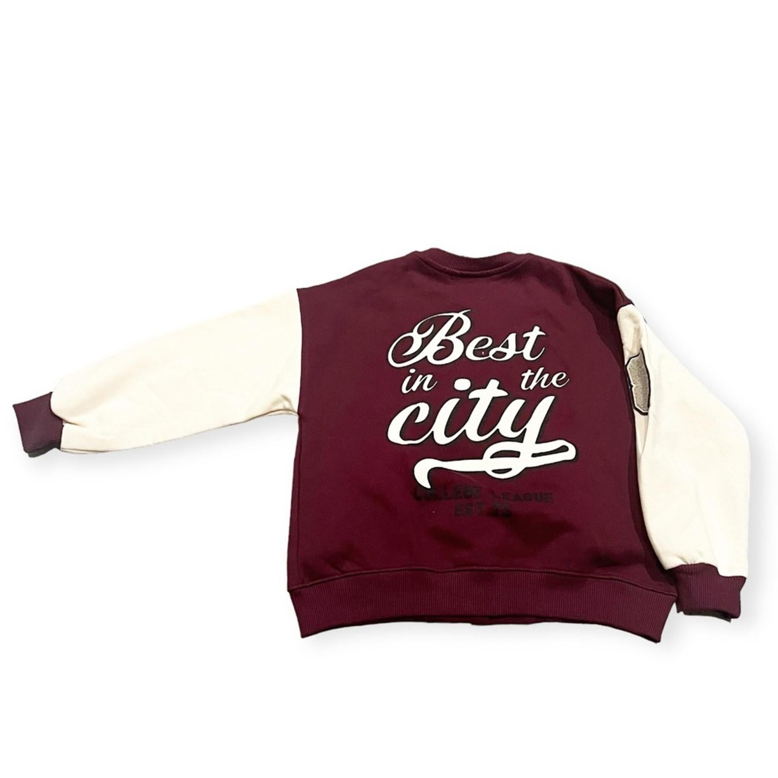 ZARA Kids New York Burgundy College Jacket, Unisex Size 6-7 NWT