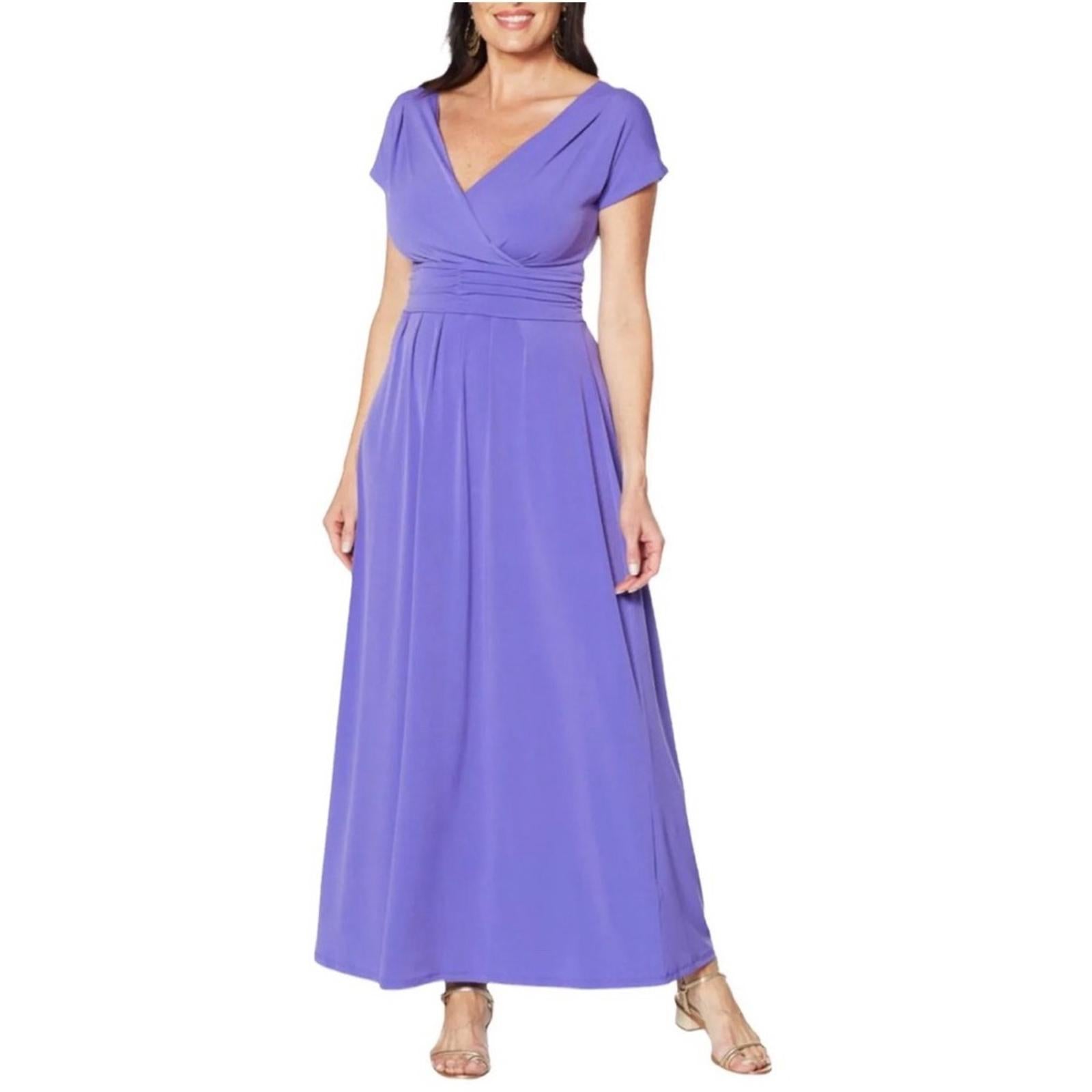 IMAN Maxi Dress w/Matching Headband Purple, Tall Size XS New w/Tag in Packaging