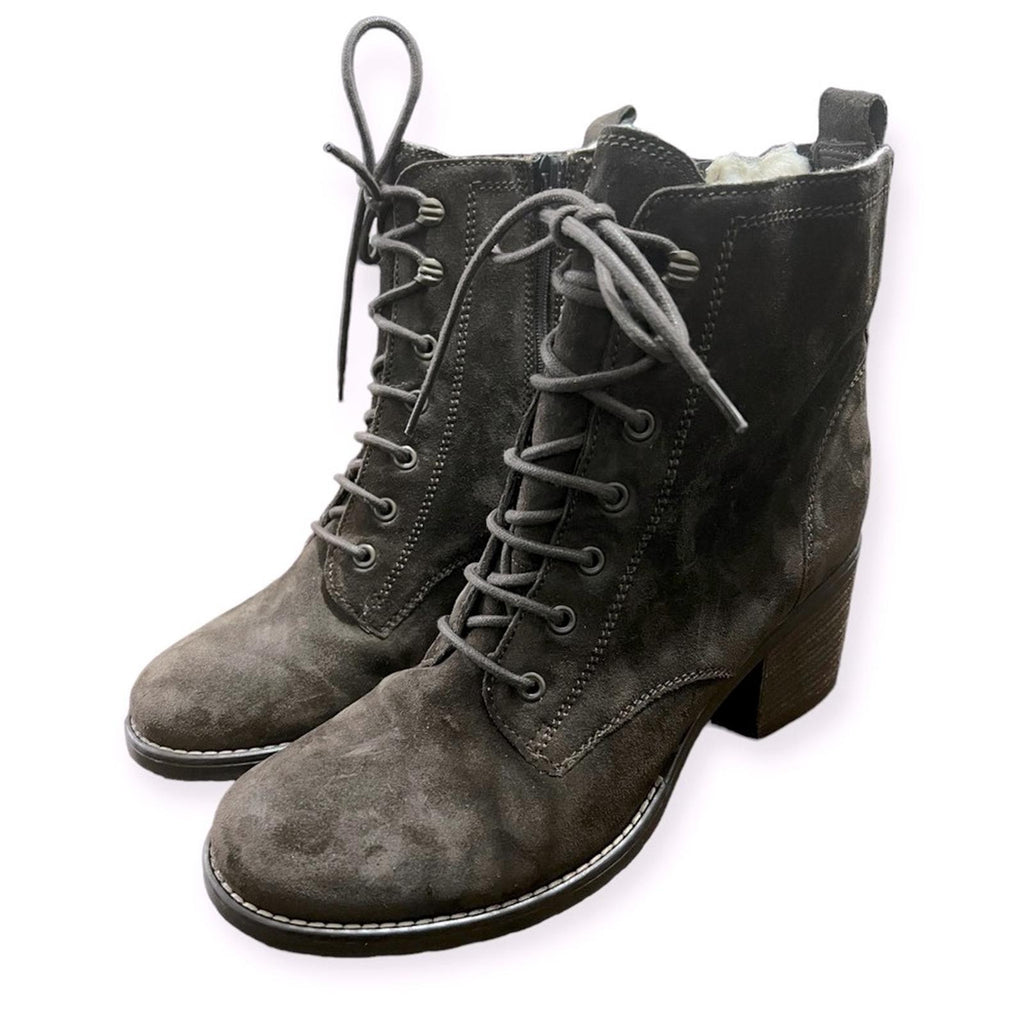 NEW Clarks Thornby Lace Dark Brown Suede Boots, Size UK 8D, US 10.5 Retail £120