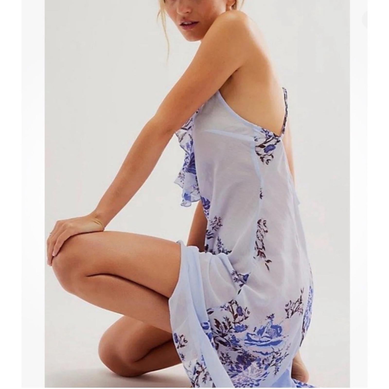 NEW Free People Intimately Getting Out Slip Ruffle Hi-Low Dress XS New w/o Tag