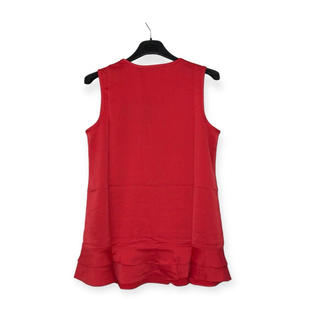 New IMAN Sleeveless Tiered Blouse in Red, Size S New w/Tag in Packaging