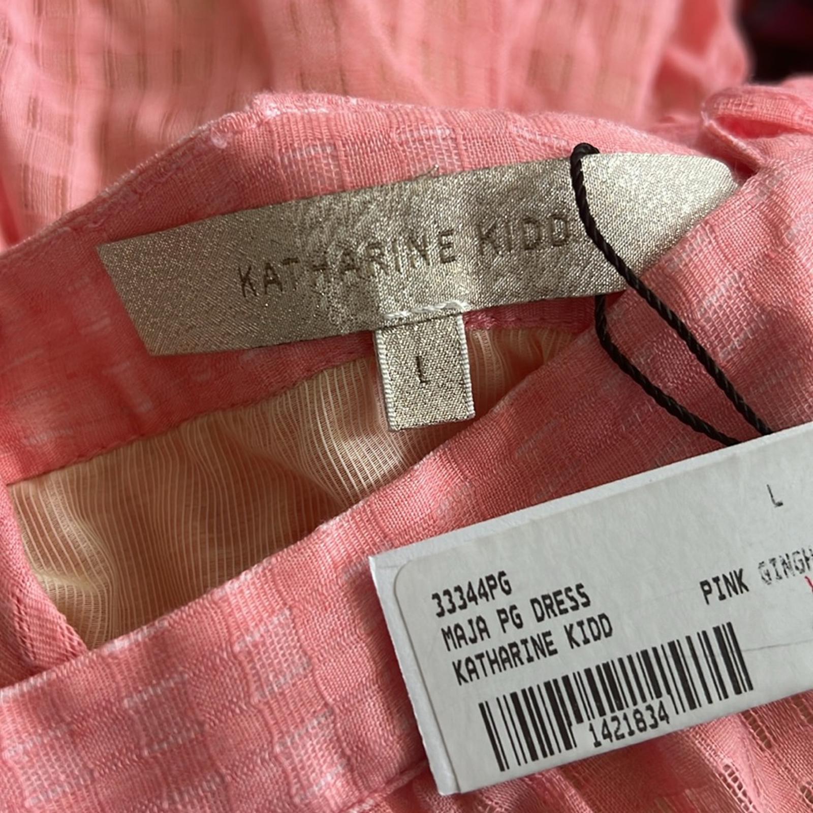 KATHARINE KIDD Maja PG Dress in Pink Gingham Print, Size L New w/Tag AMAZING!!