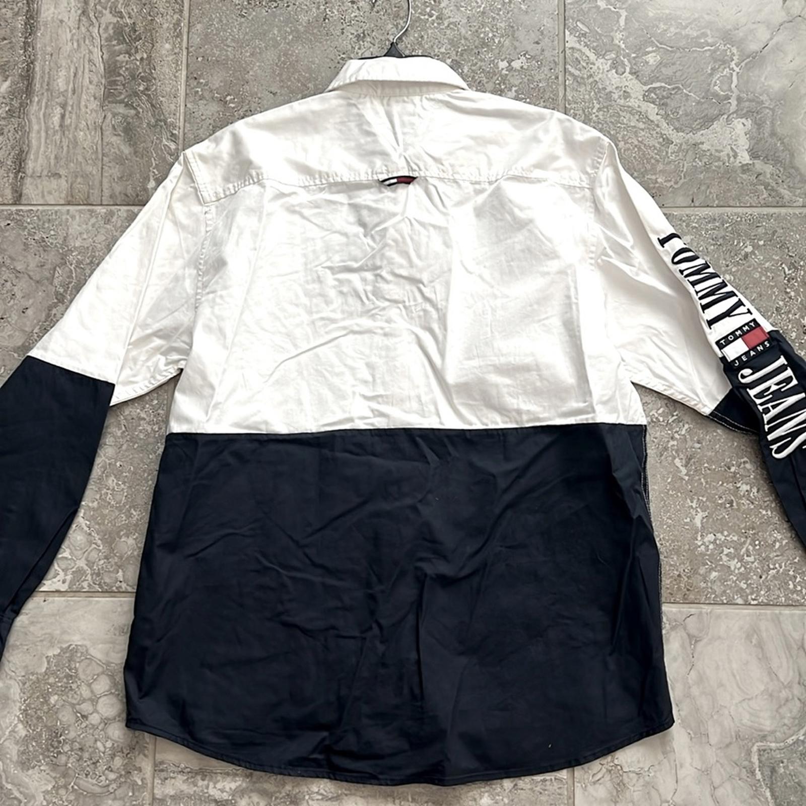 Tommy Hilfiger Adaptive Archive Color-Blocked Relaxed Shirt, White Size S NWT