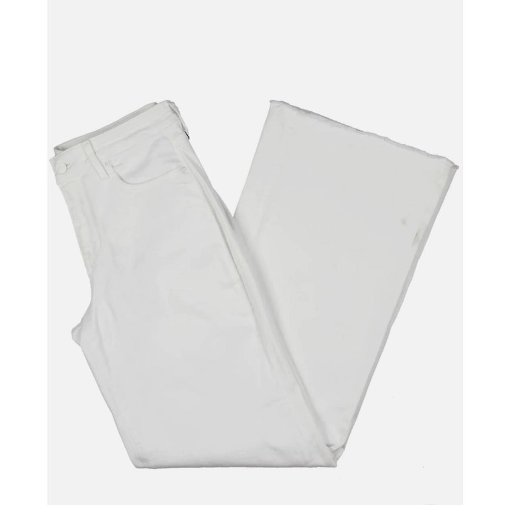 NYDJ Teresa High Waist Fray Hem Wide Leg Jeans, in White Size 16, New w/Tag