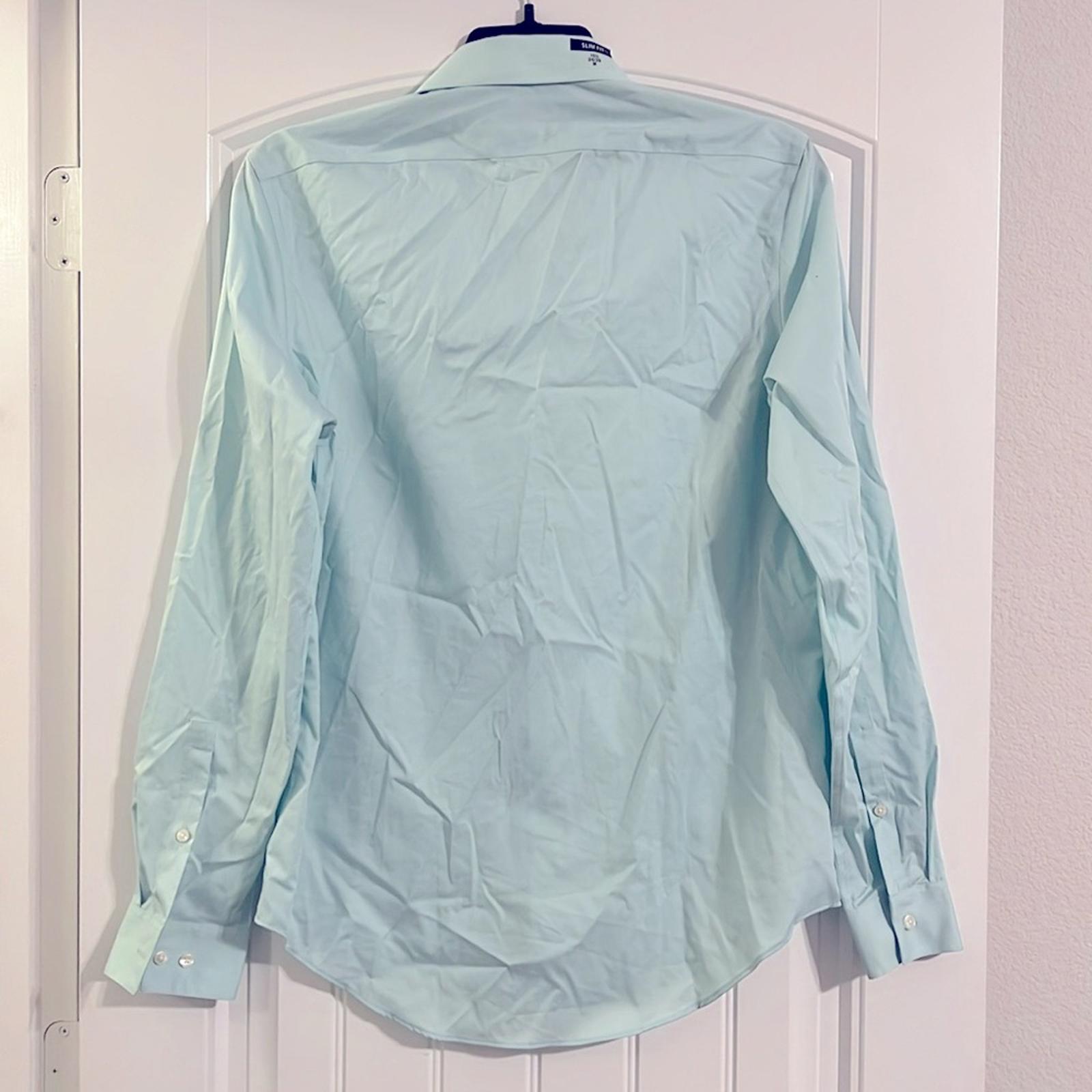 Calvin Klein Steel Slim-Fit Stain Shield Dress Shirt Green Size 17.5 (32/33) NWT