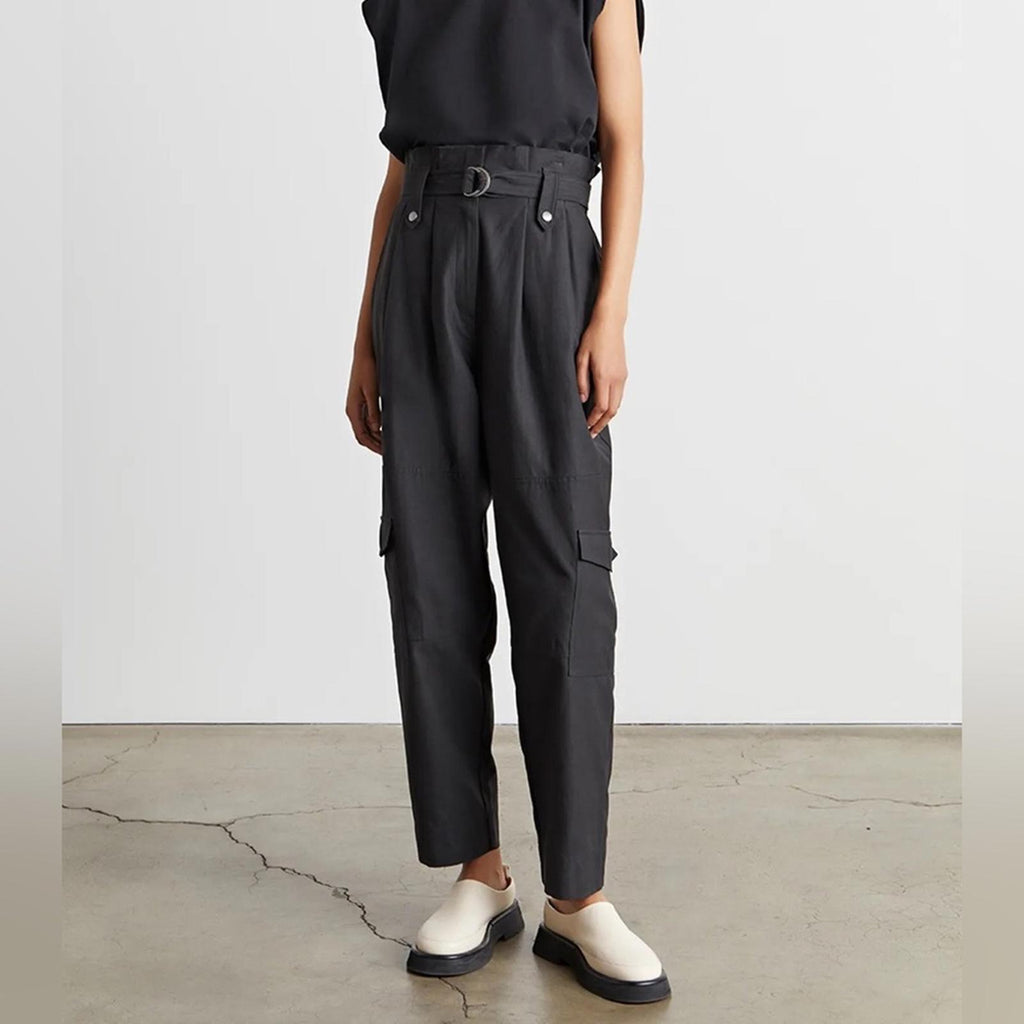 Who What Wear Brown Utility Trousers, PaperBag High-Waist in Amber, NWT, Size XL