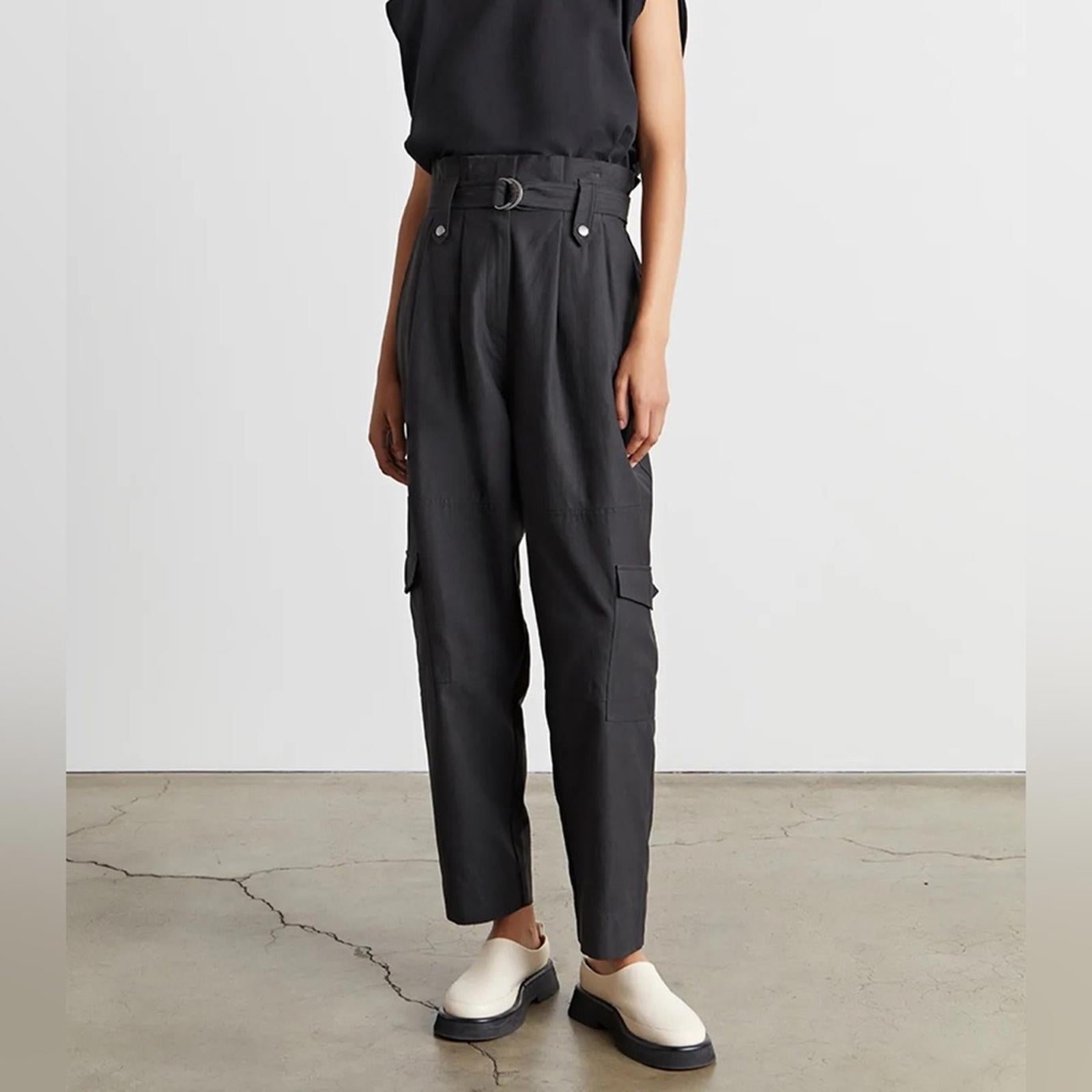 Who What Wear Brown Utility Trousers, PaperBag High-Waist in Amber, NWT, Size XL