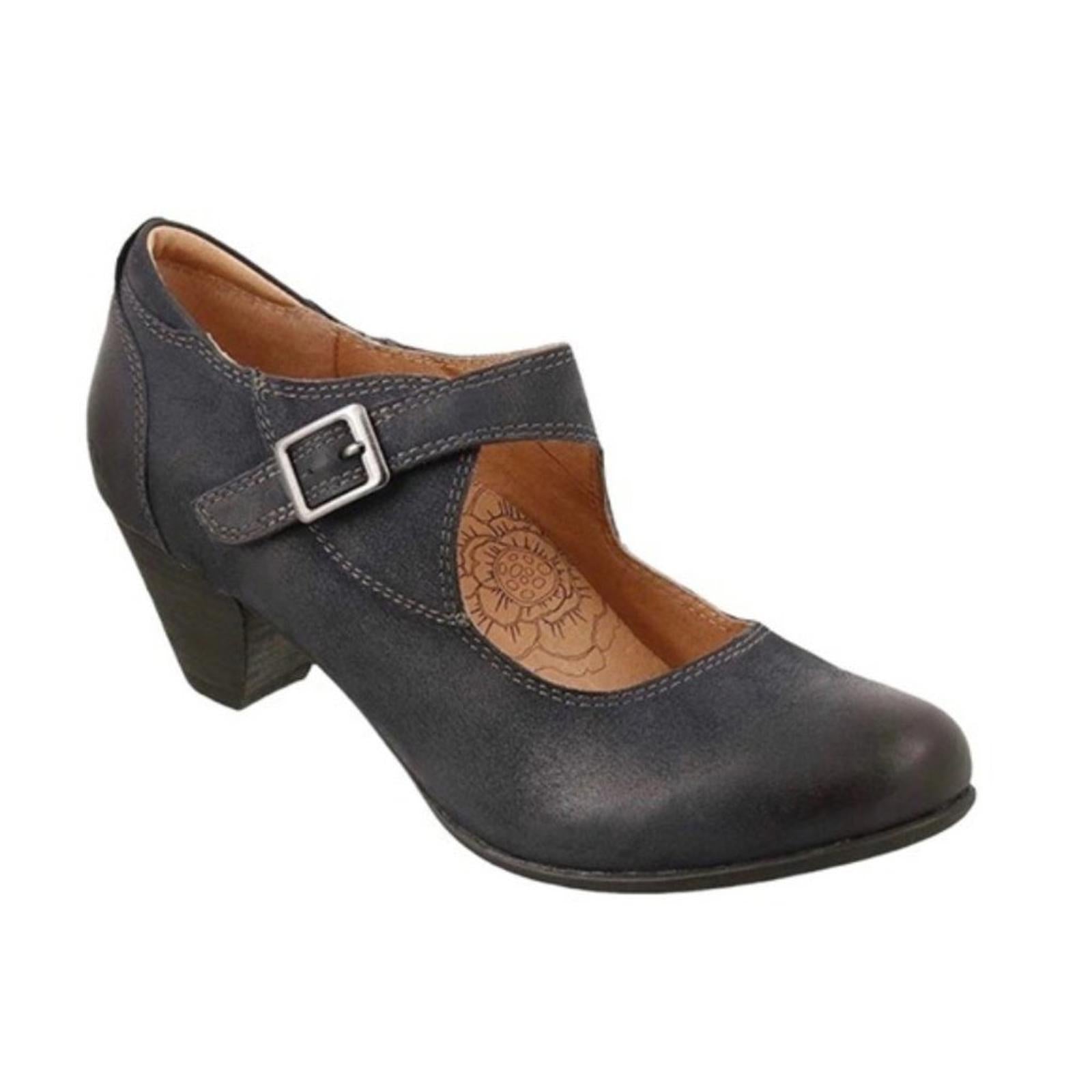 NEW Taos Oiled Leather Mary Jane Shoes in Navy, Size US 9.5M, EU 40 New w/o Box