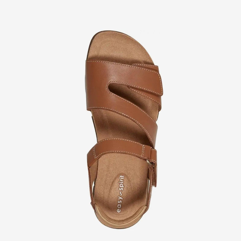 NEW Easy Spirit Mavey Medium Brown Leather Sandals, Size 7, New in Box