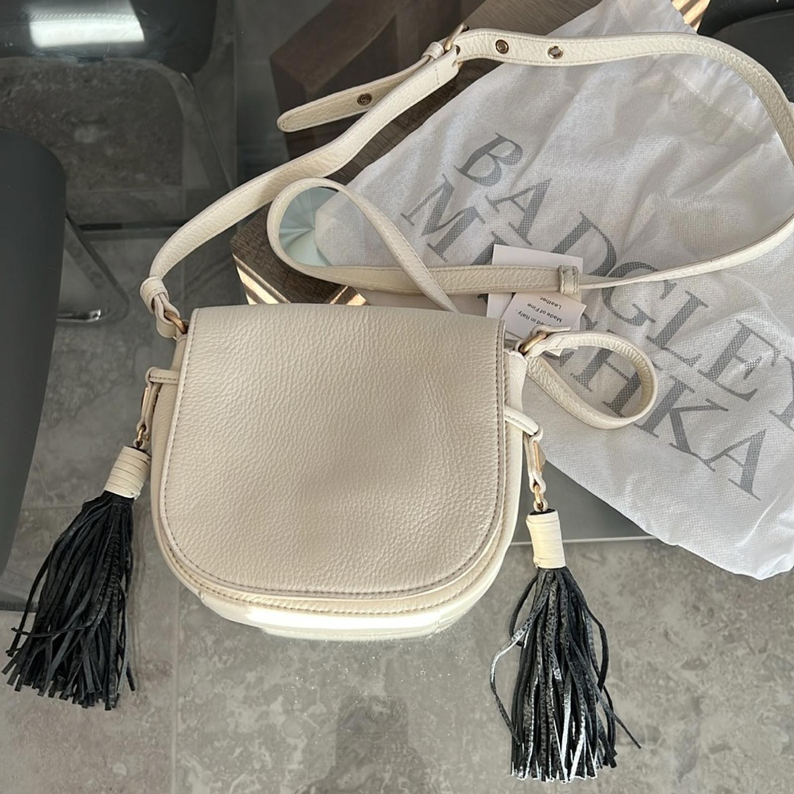 NEW Badgley Mischka Bailey Crossbody Bag, Bone/Ivory New w/Tag + Dust Bag