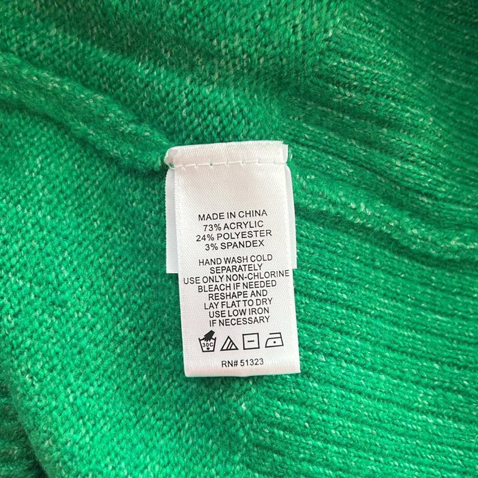 NEW CeCe Juliet Sleeve Puff Sleeve Crewneck Sweater, Green Size L New w/Tag