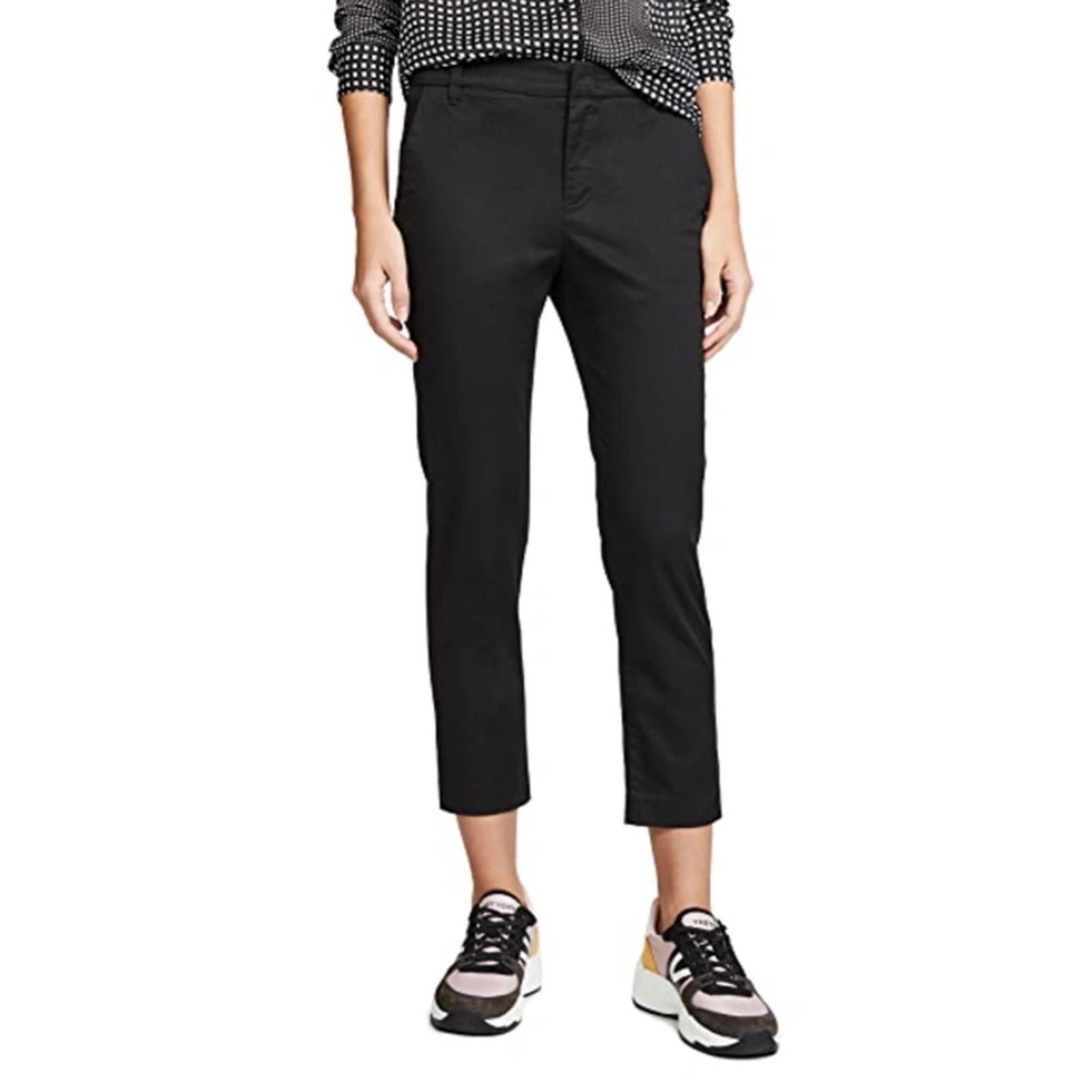 NWT Vince Coin-Pocket Straight-Leg Cropped Chino Pants Black Size 14 Retail $225