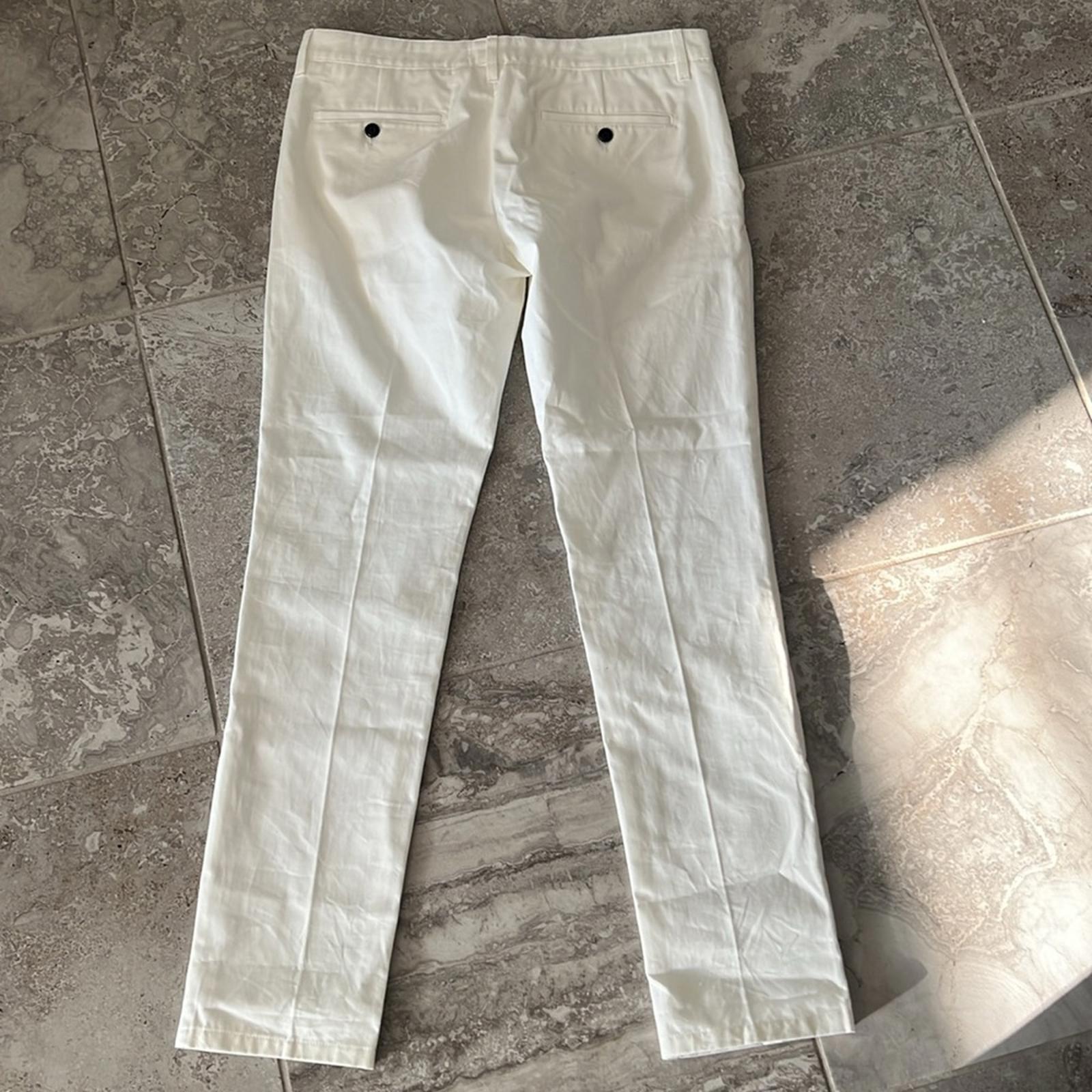 AMI Alexandre Mattiussi Straight-Fit Trousers Pants in Off-White, Size L, NEW