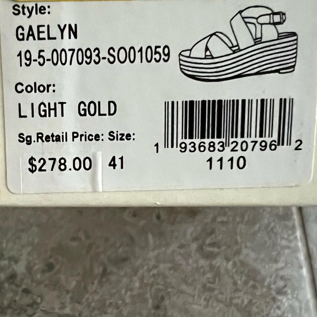 New JOIE Gaelyn Espadrilles Platform Sandals, Light Gold Size 41 New in Box $278
