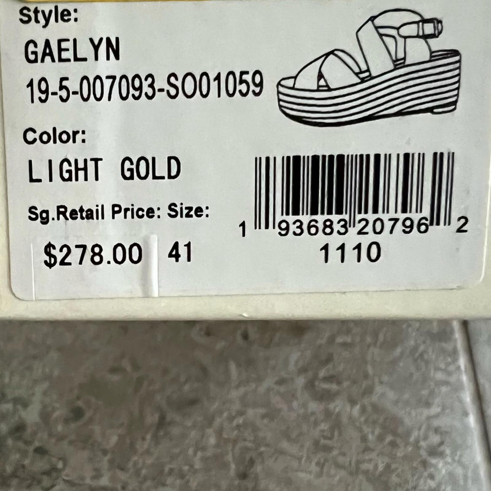 New JOIE Gaelyn Espadrilles Platform Sandals, Light Gold Size 41 New in Box $278