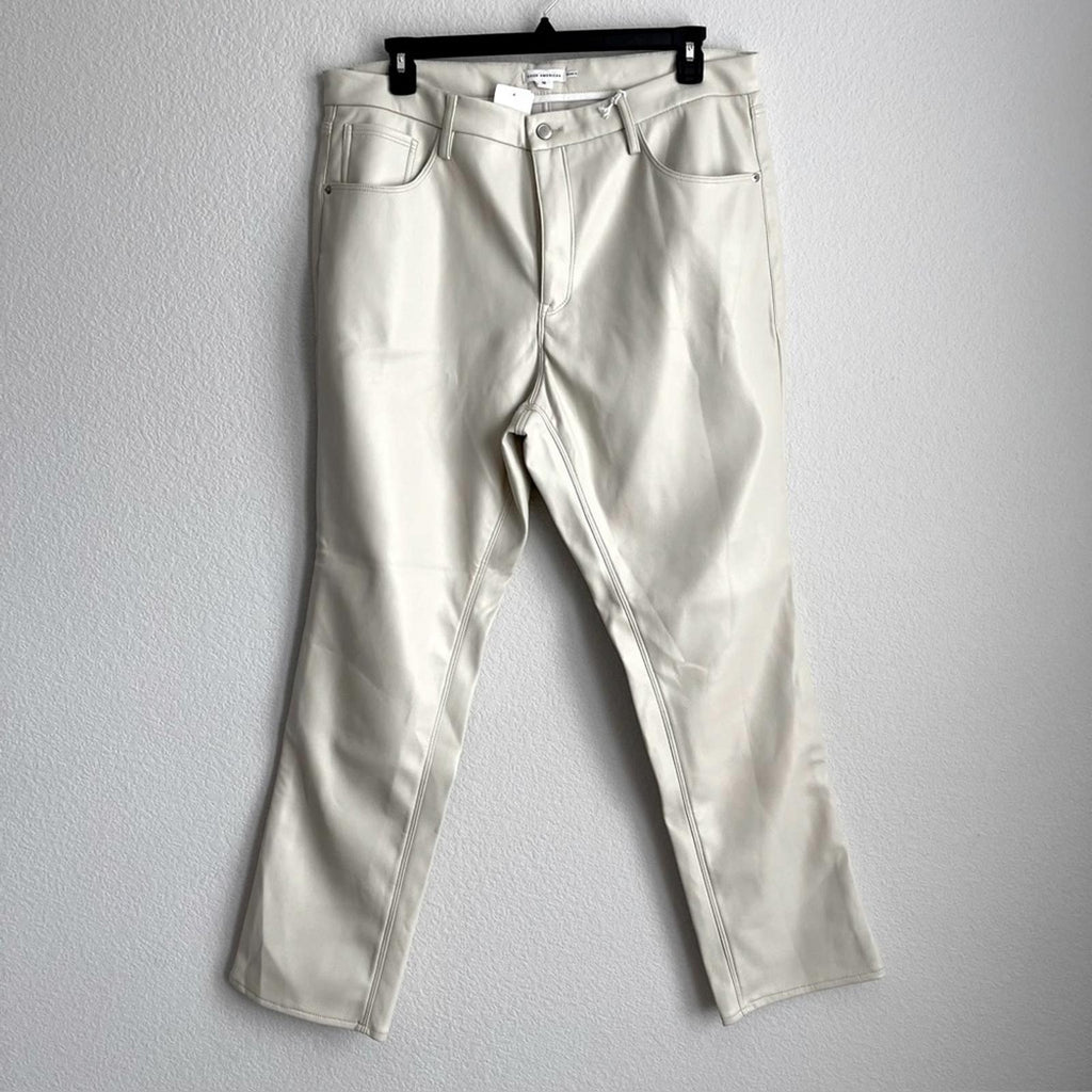 Good American Better Than Leather Good Icon High-Rise Jeans in Cream Size 16 NWT