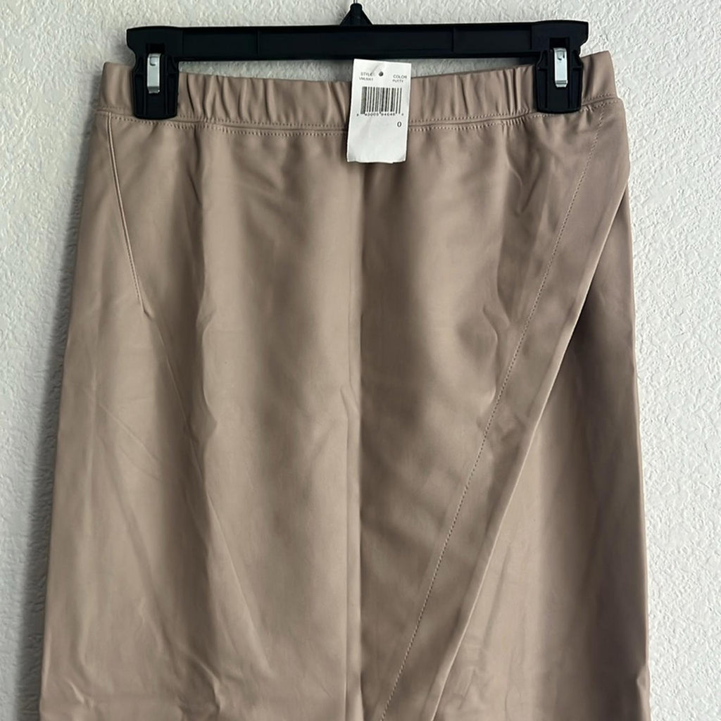 Enza Costa Faux Leather Faux Wrap Midi Skirt, NWT, Size 0 $295