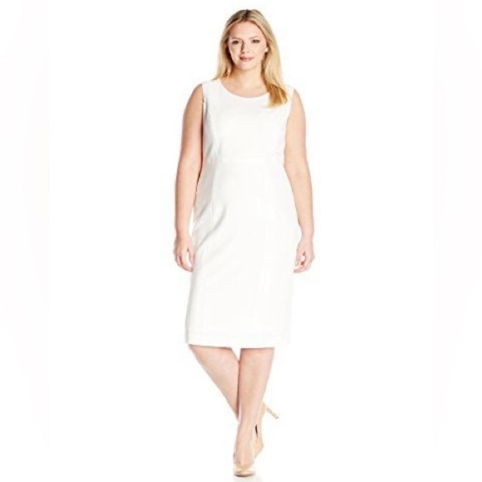 KASPER Stretch Crepe Sleeveless Sheath Dress in Vanilla Ice New w/Tag