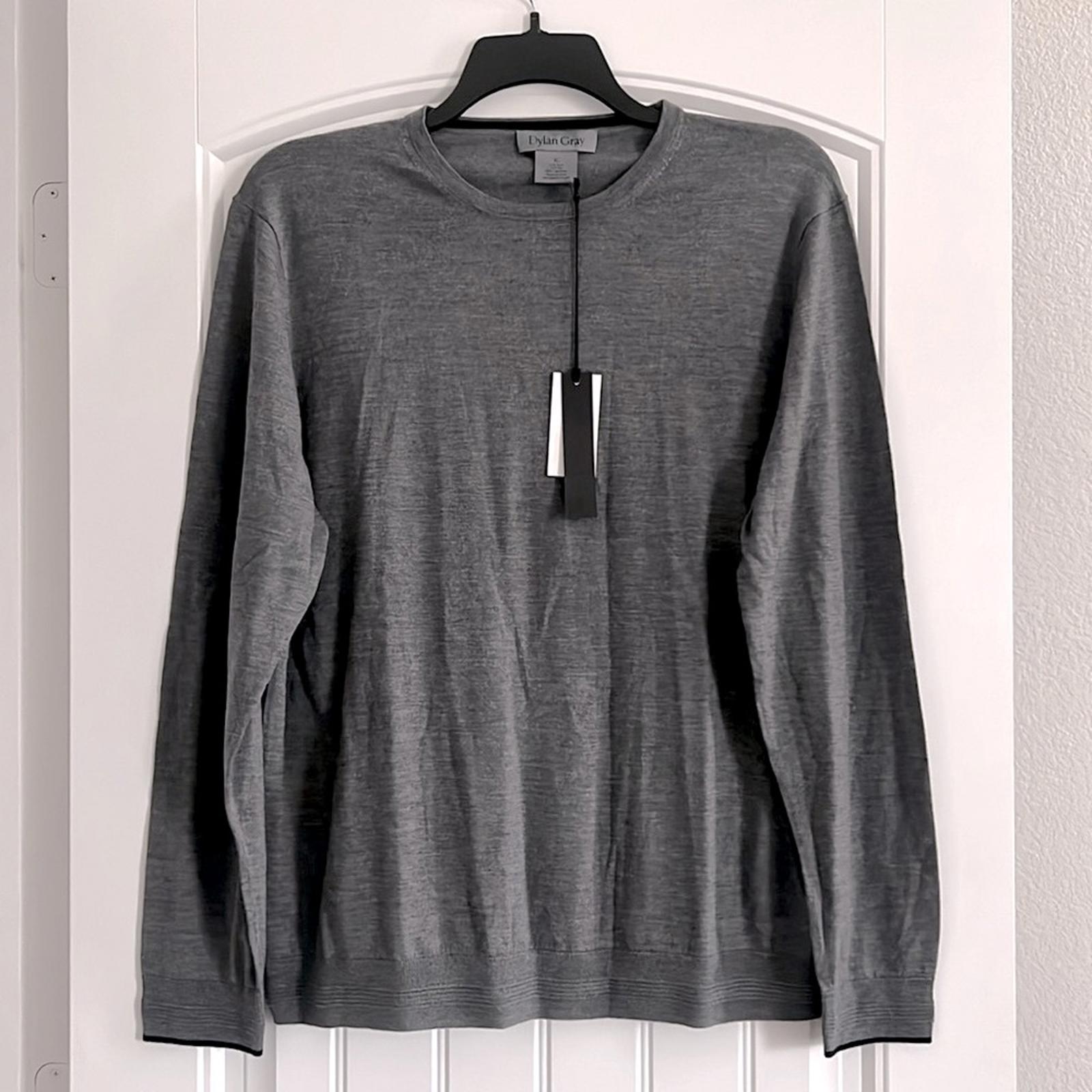Dylan Gray Crewneck Sweater in Medium Grey, Size XL NEW w/Tag $198