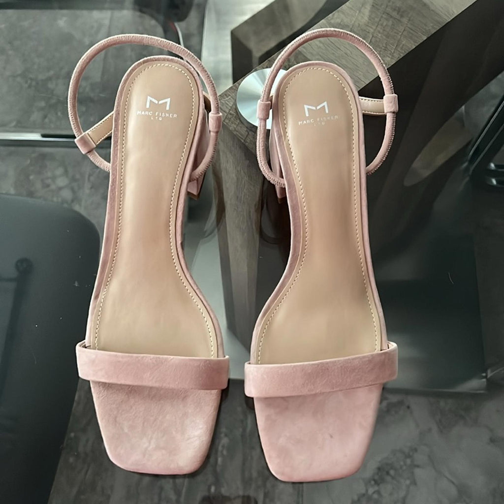 NWT Marc Fisher LTD Nabela Suede Sandals, Light Pink Size 11 New in Box