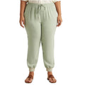 Lauren Ralph Lauren Green Drawstring Crepe Cuffed Pants Plus Size 18W NWT $155