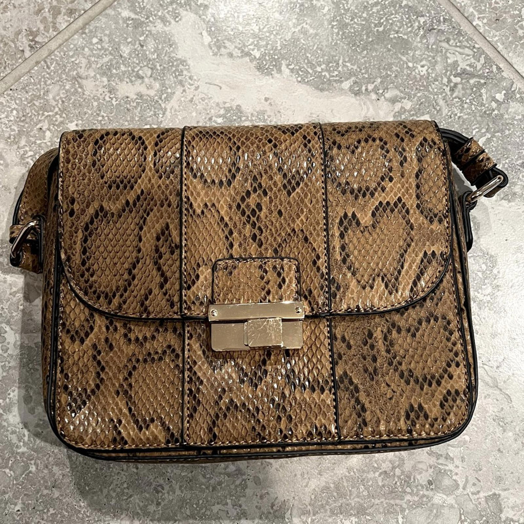 NEXT Crossbody Bag in Brown Snake Print
