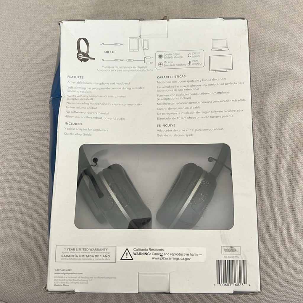 NEW Insignia On-Ear Stereo Headset in Black