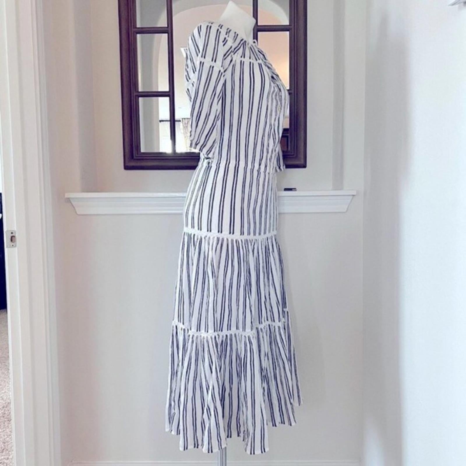 Lauren Ralph Lauren Peasant Maxi Dress in Winter Cream Size 2 New w/Tag