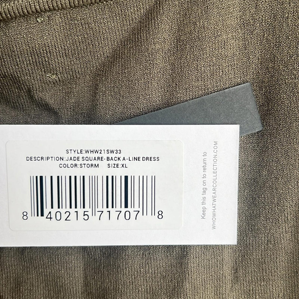 Who What Wear Jade Square-Back A-Line LS Dress in Olive Green, Size XL NWT