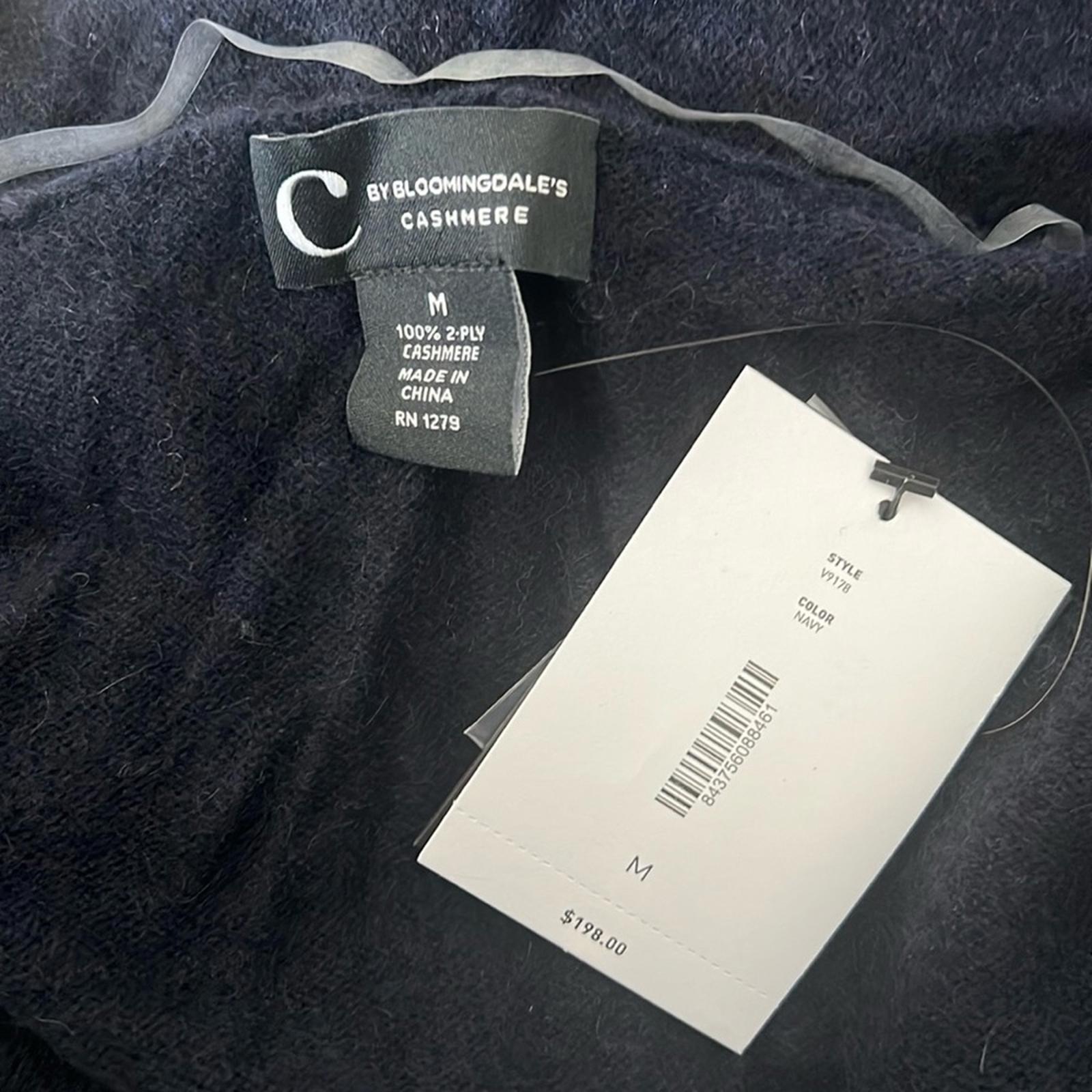 C by Bloomingdale's Cashmere NAVY Open-Front Cardigan, Size M New w/Tag $198