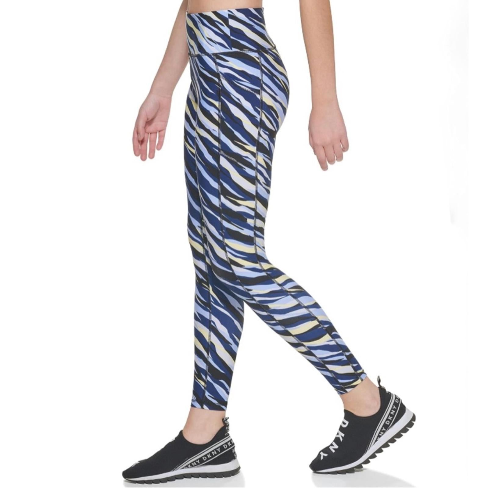 DKNY Sport High Waist 7/8 Performance Leggings Hydrangea Heatwave, Size S NWT
