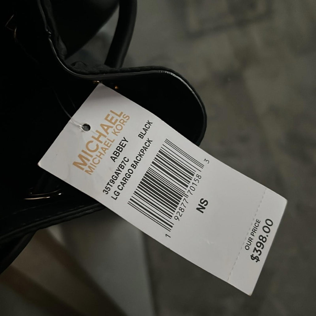 Michael Kors Abbey Large Nylon Backpack, Black New w/Tag Retail $398