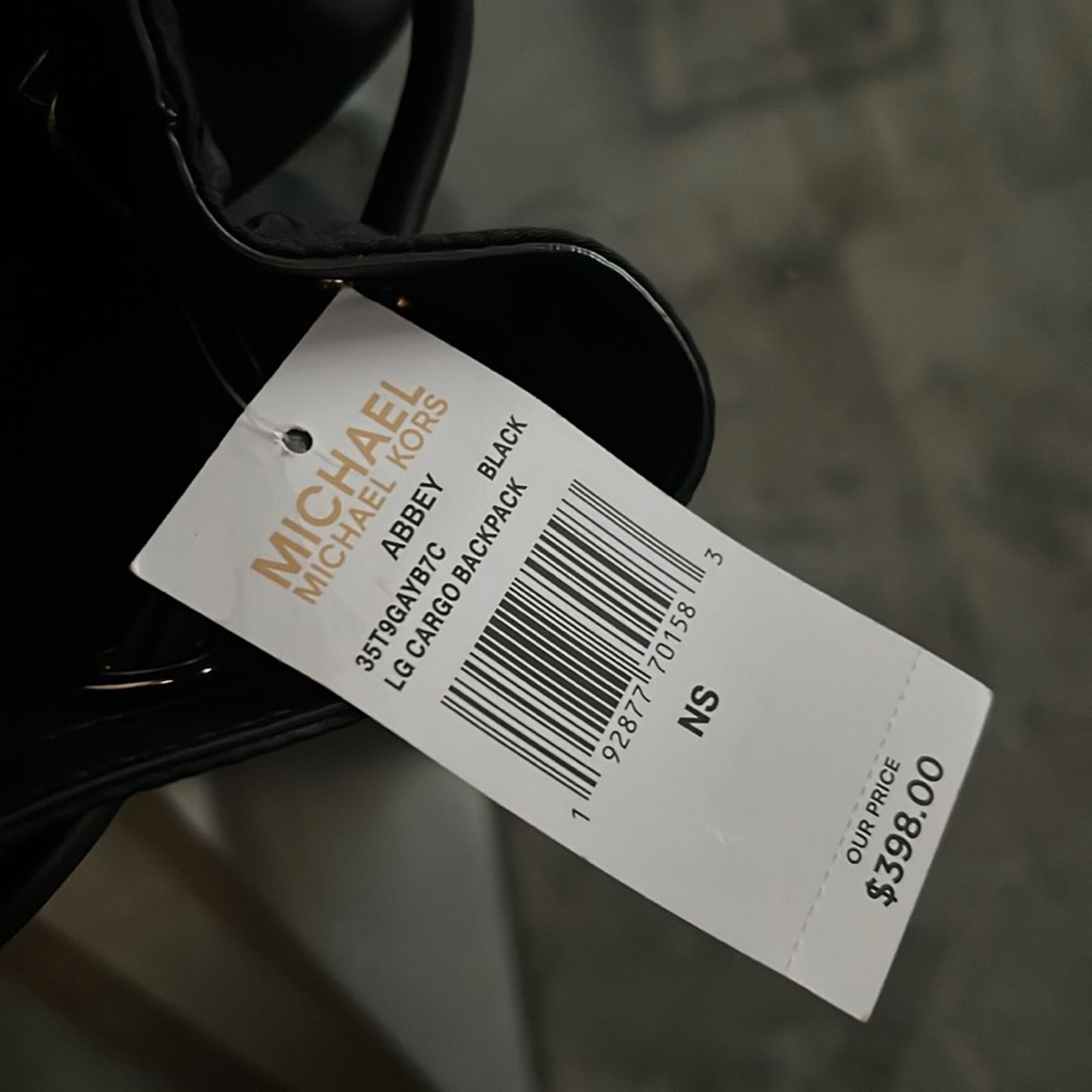 Michael Kors Abbey Large Nylon Backpack, Black New w/Tag Retail $398