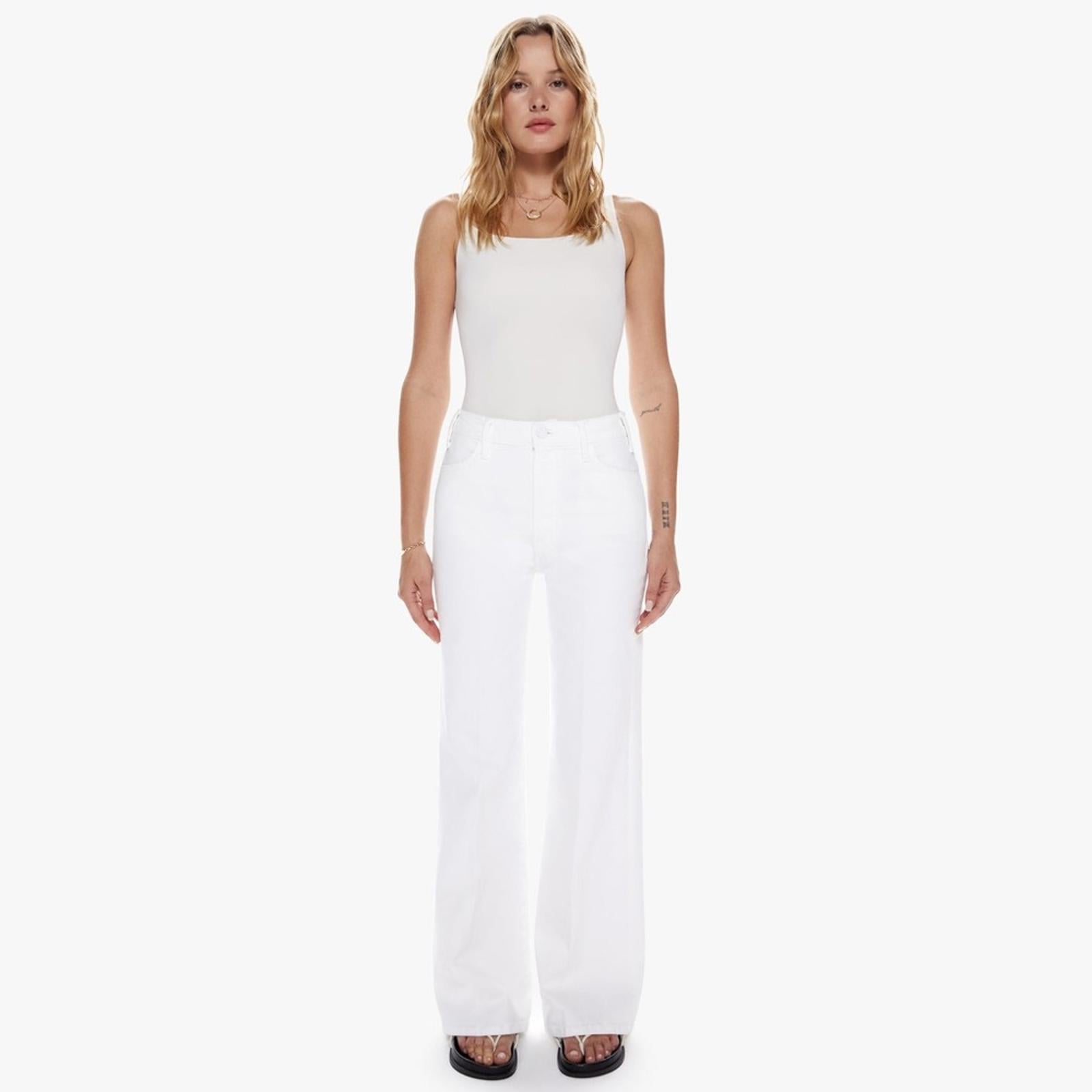 MOTHER The Hustler Roller Skimp White Jeans, Size 27 New w/Tag SOLD OUT