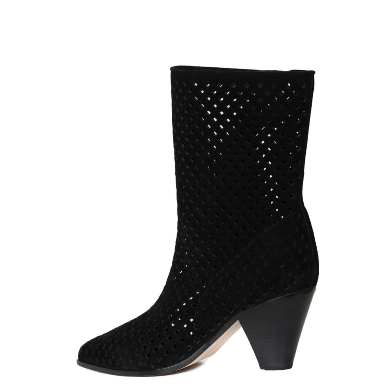 PAIGE Layla Leather Booties in Black, Size 6 New w/o Box Retail $398