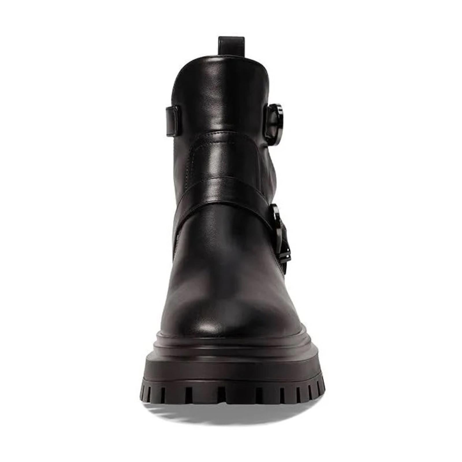 Stuart Weitzman Maverick Bedford Moto Buckled Booties in Black 5.5 NEW +DustBag
