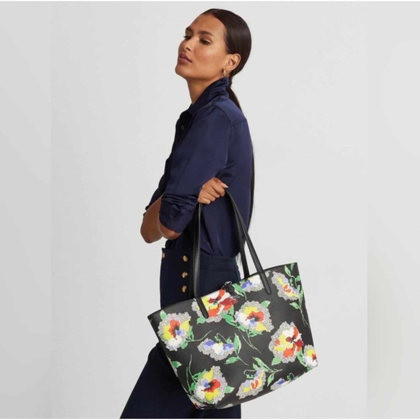 Lauren Ralph Lauren Large Reversible Tote Bag, Pouch & Handbag, NWT