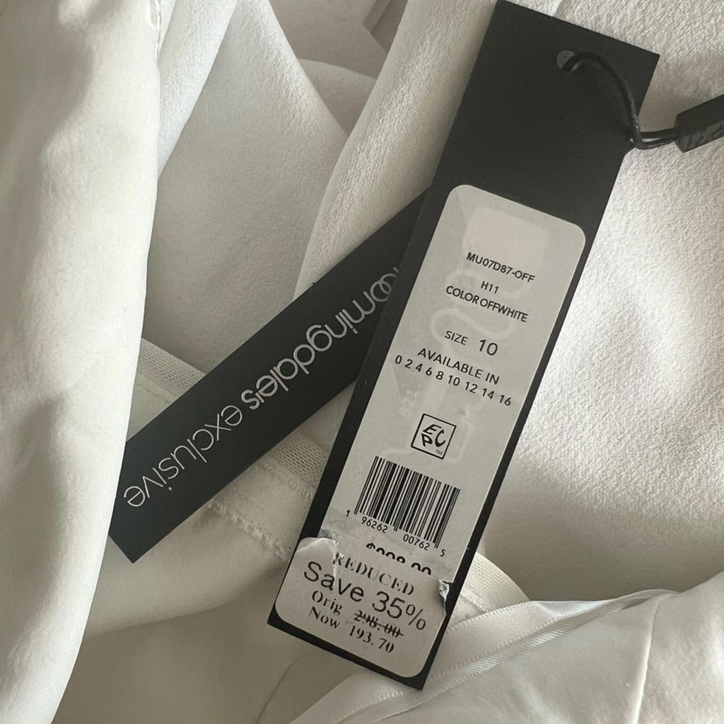 BCBGMaxazria STRAPLESS Illusion Waist Dress, White Size 10, Retail $298