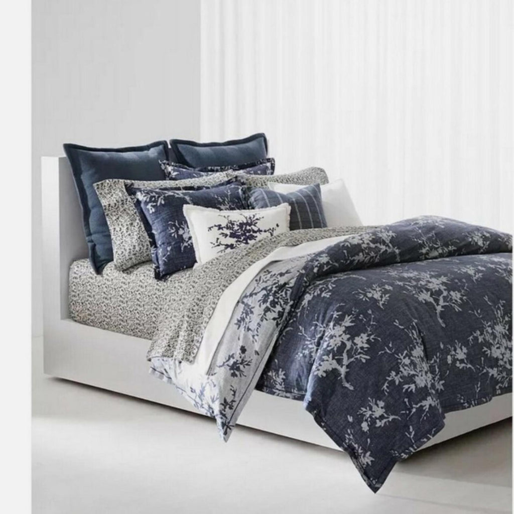 Ralph Lauren Home Eva Floral Reversible 3-Piece King Duvet Cover Set Navy Multi